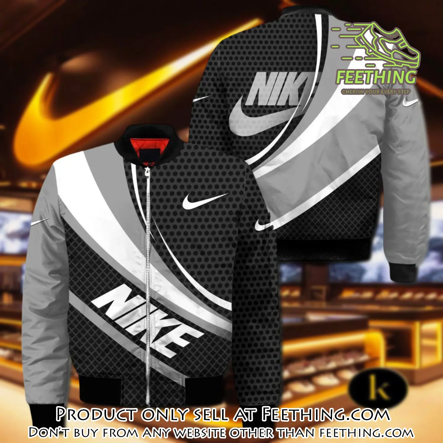 Nike white grey bomber jacket clothing outfit for men women ft3549284
